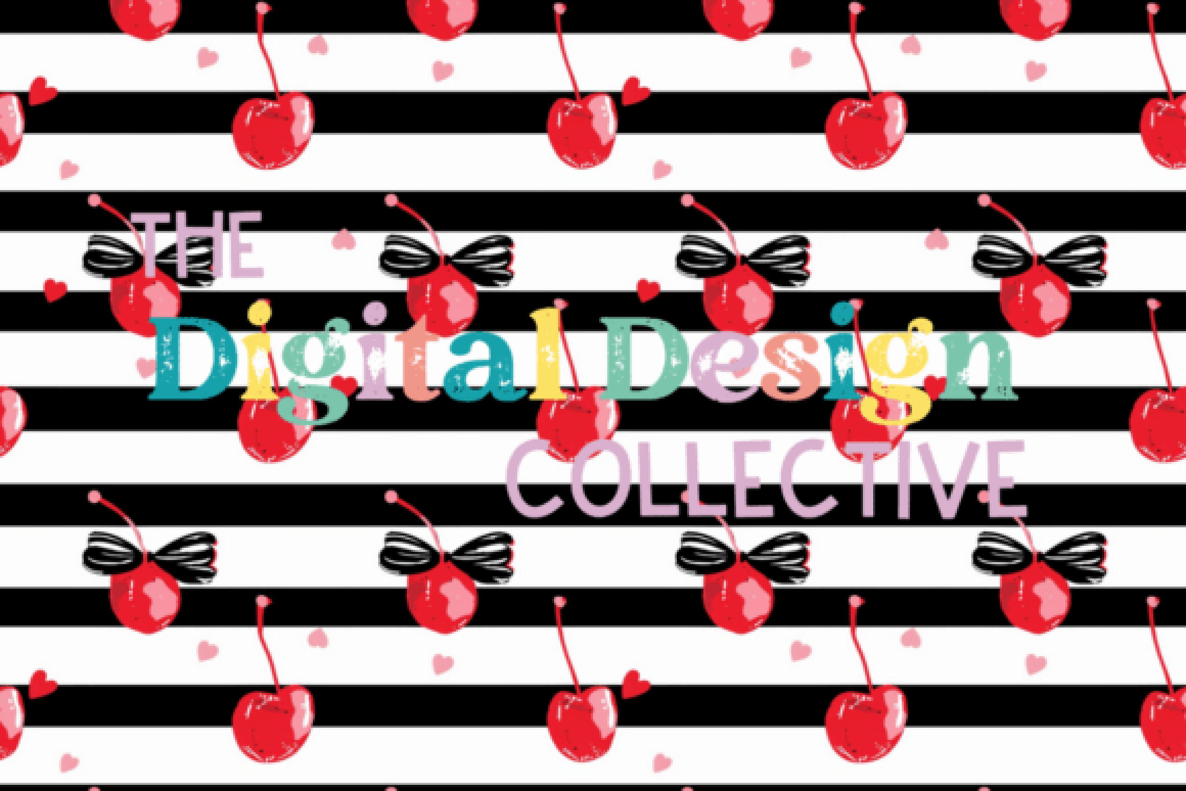 Seamless Cherry Bow Pattern Digital Paper