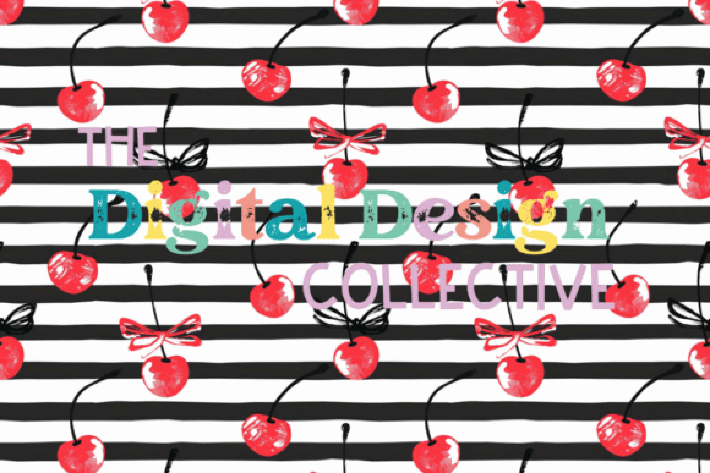 Seamless Cherry Bow Pattern Digital Paper