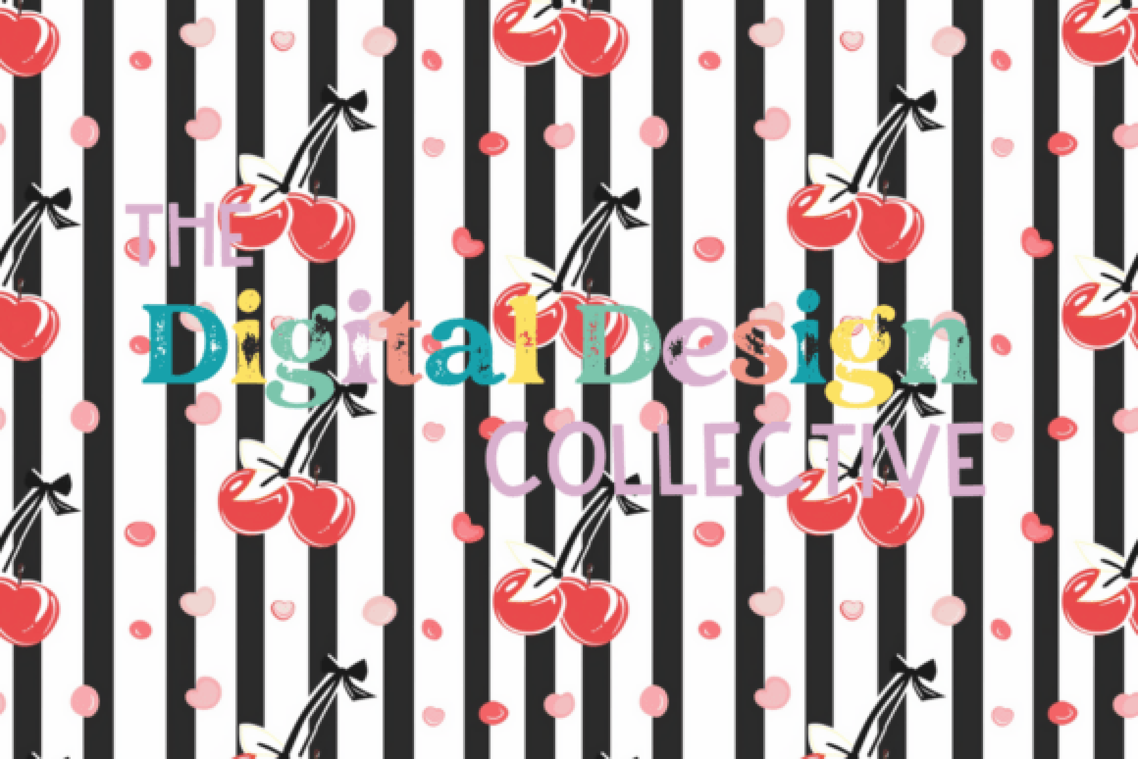 Seamless Cherry Bow Pattern Digital Paper