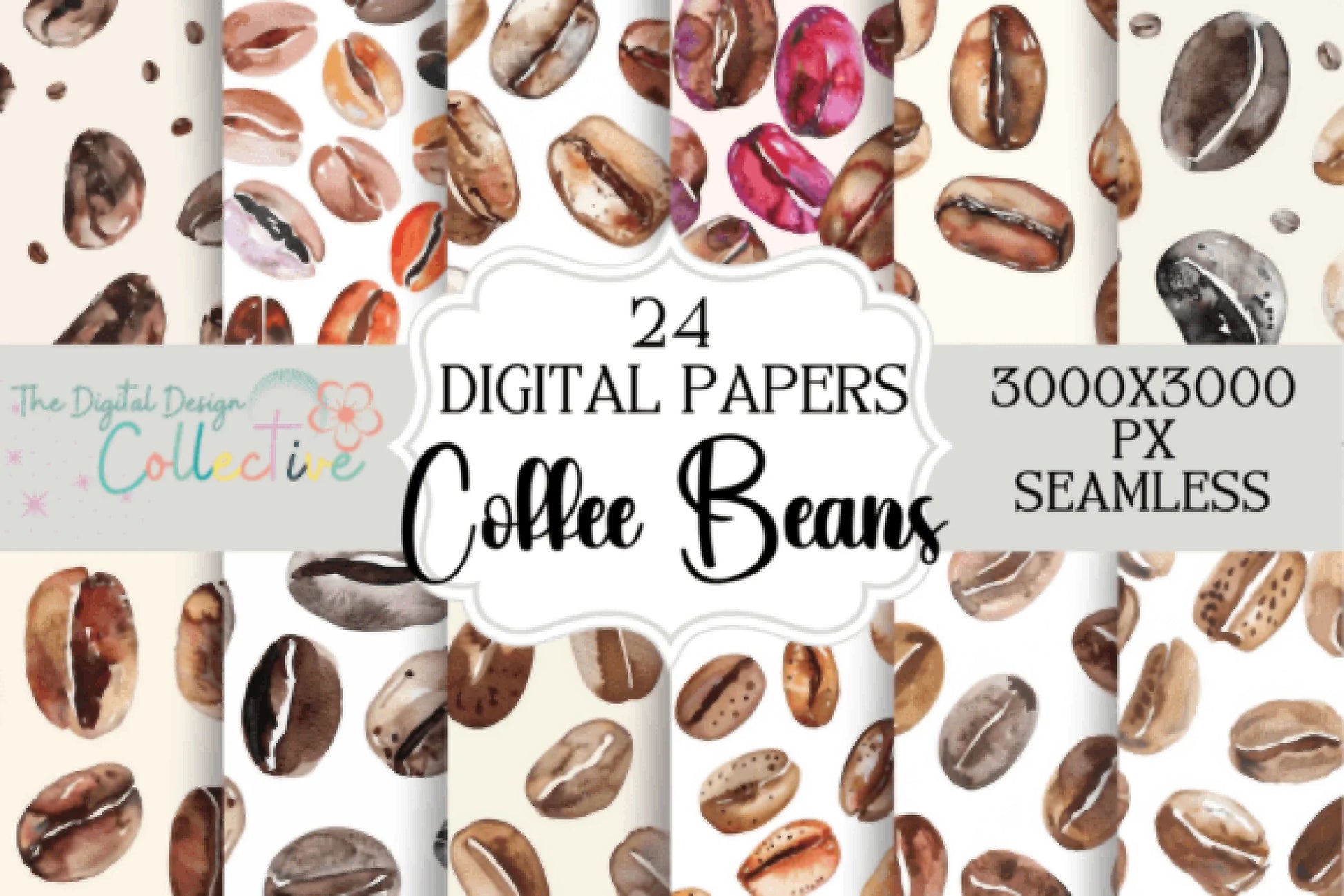 Seamless Coffee Beans Digital Paper - CraftNest - Digital Crafting and Art