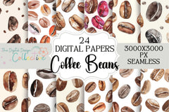 Seamless Coffee Beans Digital Paper - CraftNest - Digital Crafting and Art
