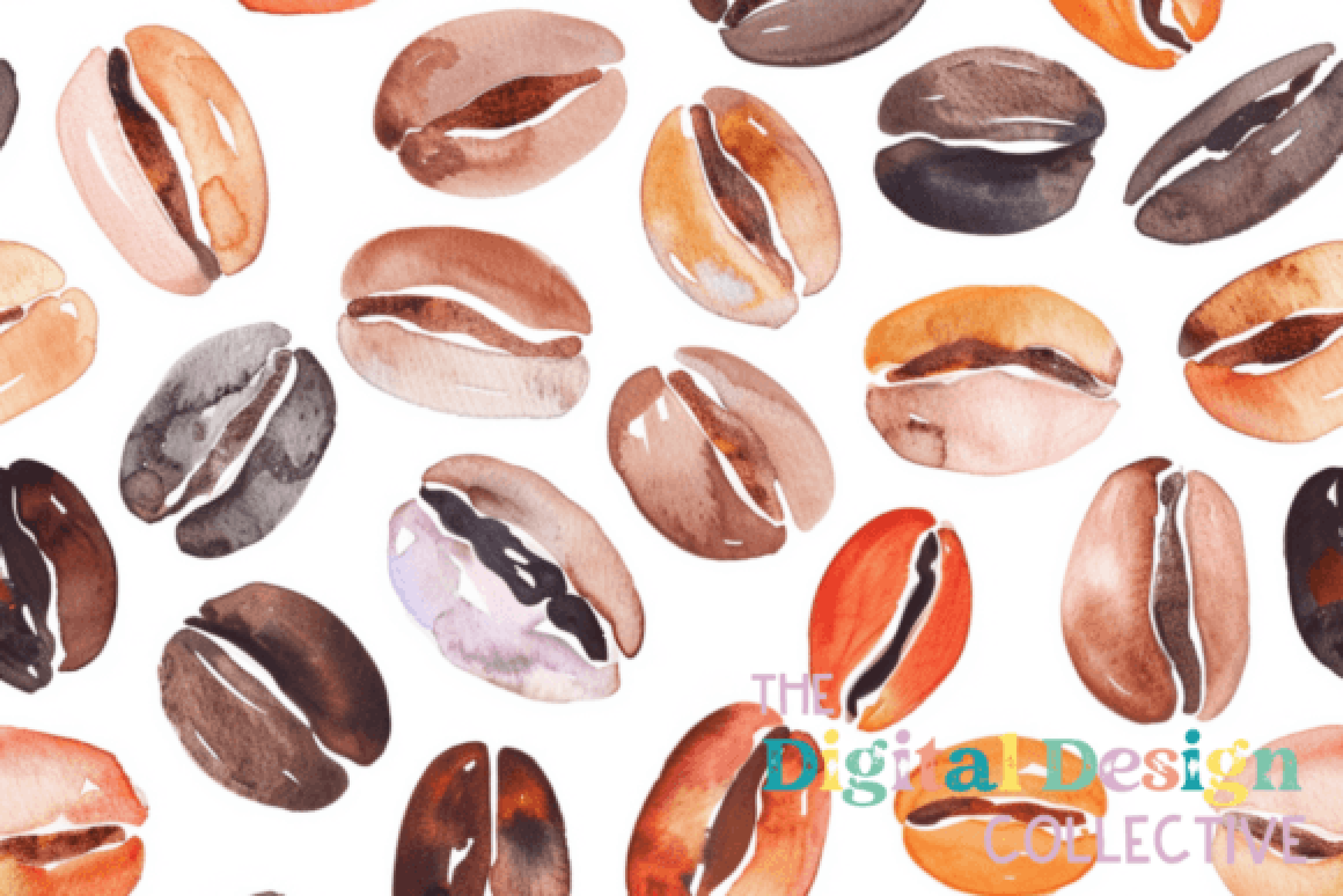 Seamless Coffee Beans Digital Paper