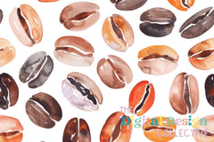 Seamless Coffee Beans Digital Paper - CraftNest - Digital Crafting and Art