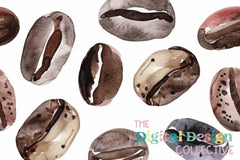 Seamless Coffee Beans Digital Paper - CraftNest - Digital Crafting and Art