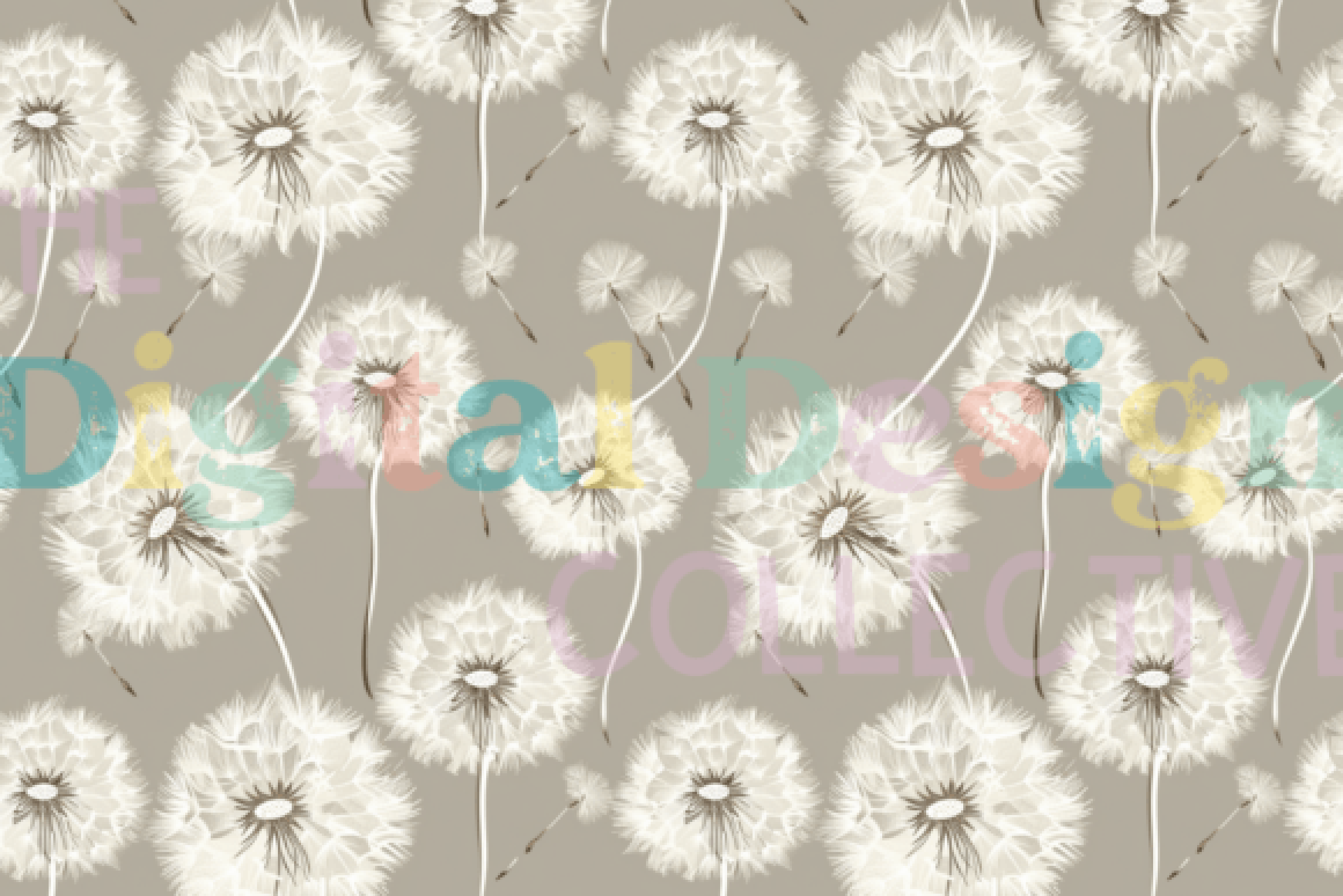 Seamless Dandelion Patterns Collection