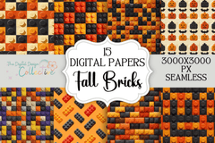 Seamless Fall Brick Patterns Collection - CraftNest - Digital Crafting and Art
