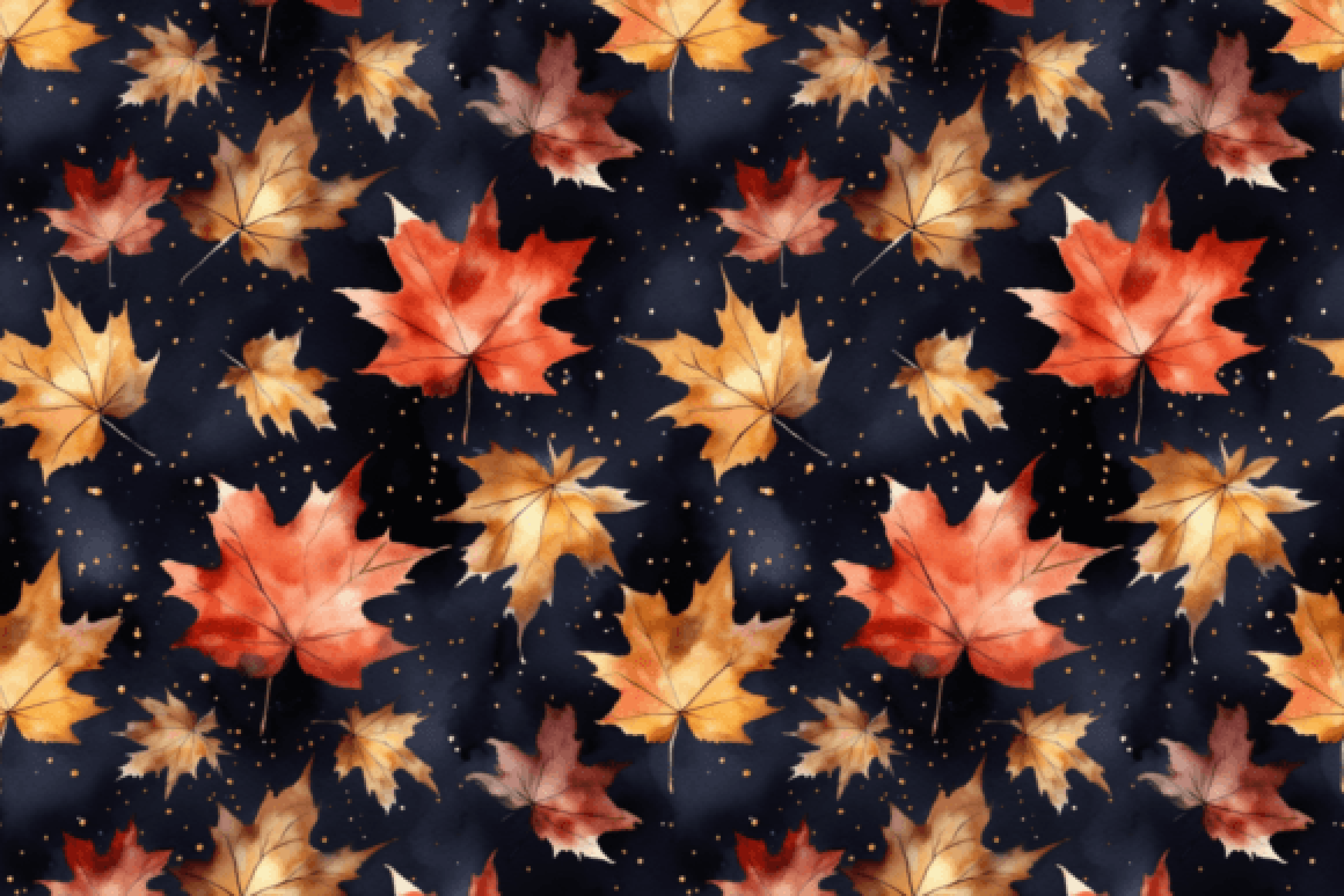 Seamless Fall Leaves Patterns