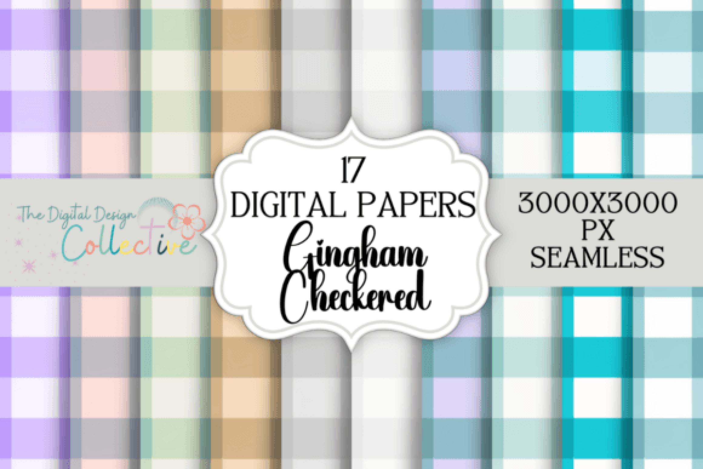 Seamless Gingham Pattern Digital Paper