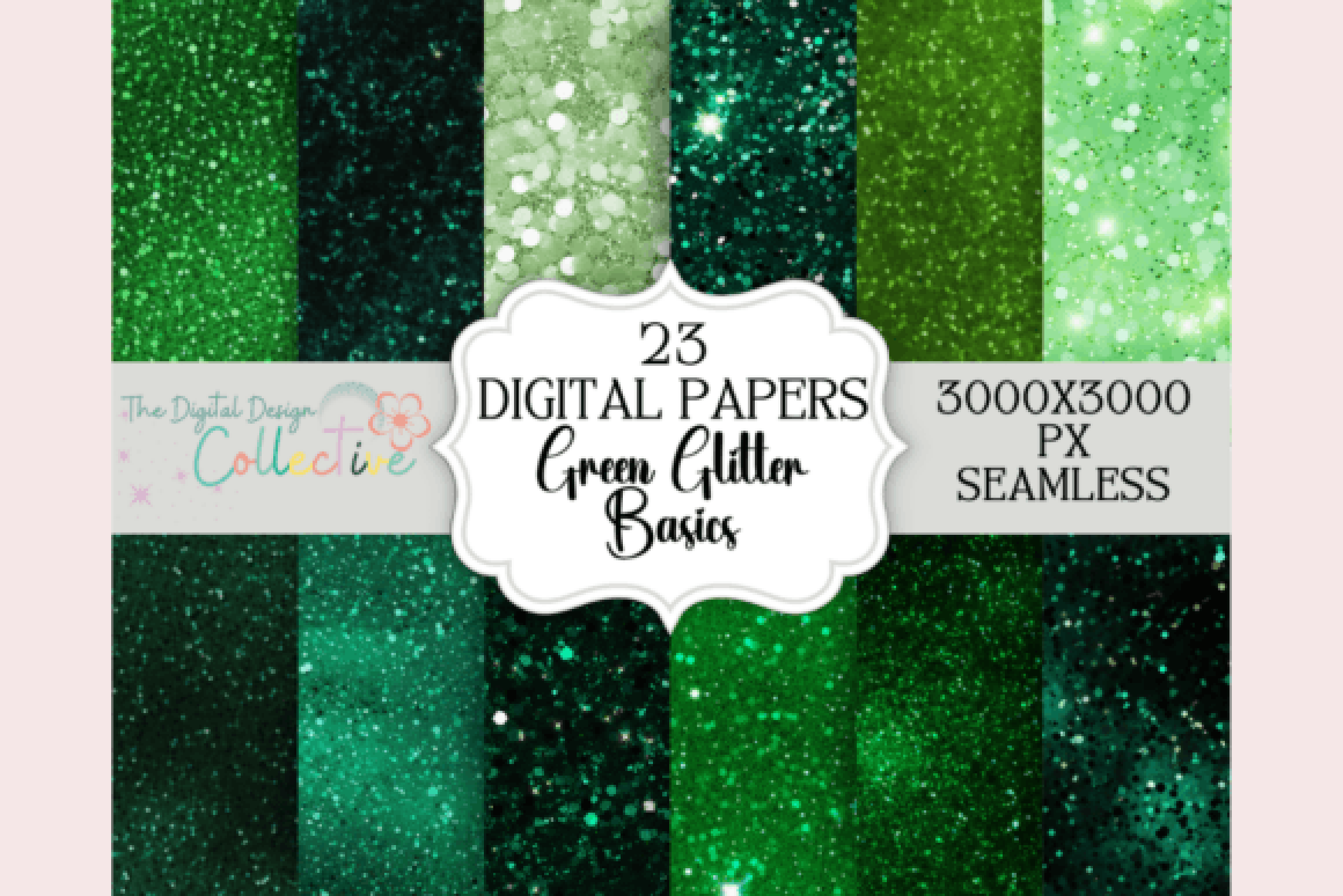Seamless Green Glitter Digital Paper