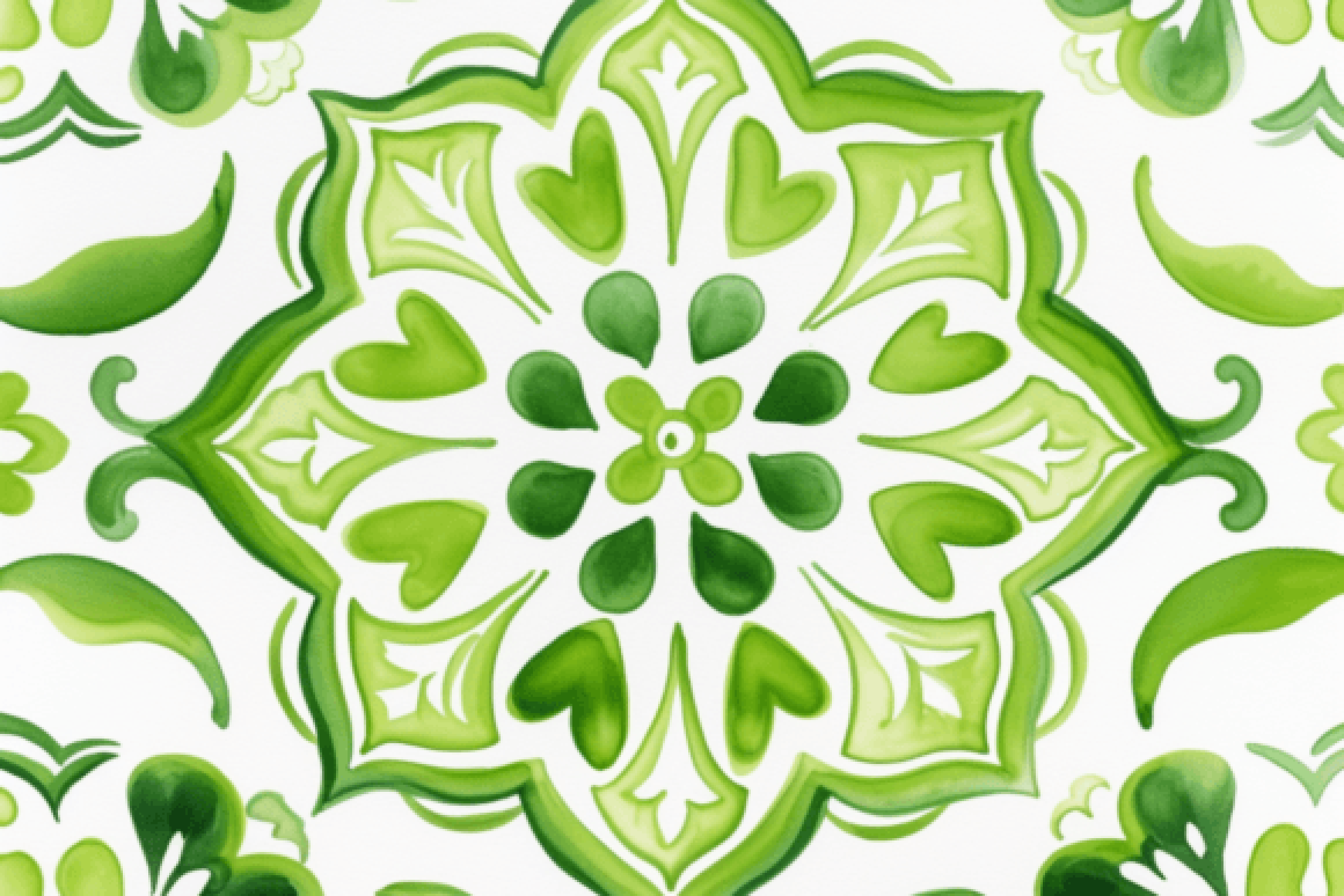 Seamless Green Moroccan Patterns Collection