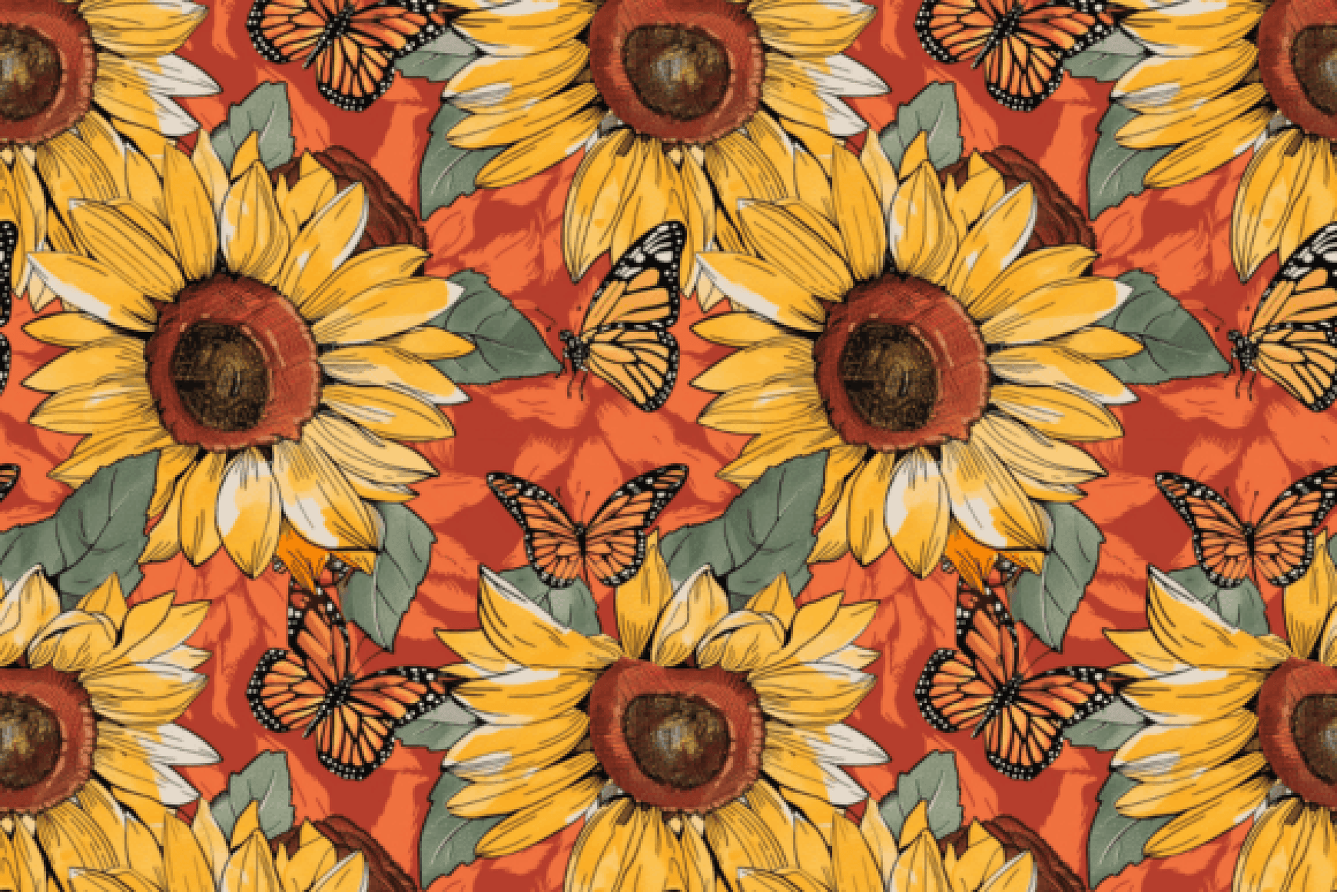 Monarch Butterflies on Sunflowers Clipart Bundle - CraftNest - Digital Crafting and Art