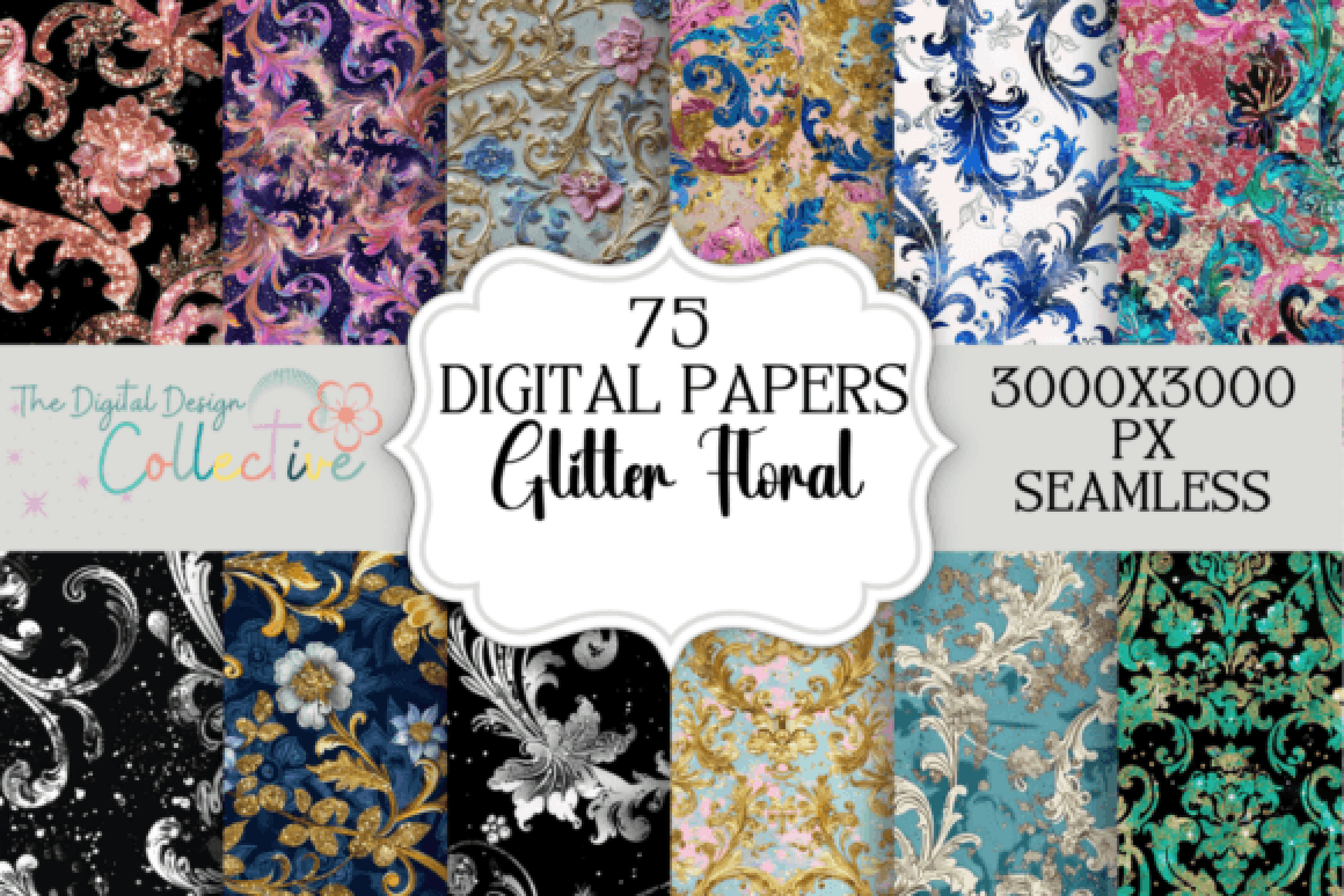 Vibrant Multicolored Glitter Papers Collection