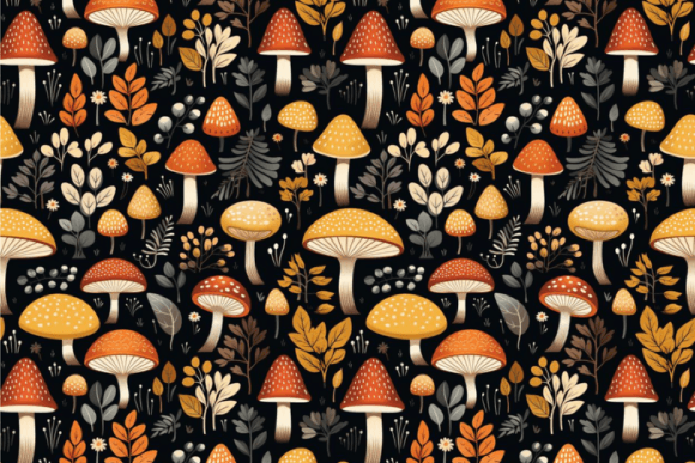 Seamless Mushroom Digital Paper