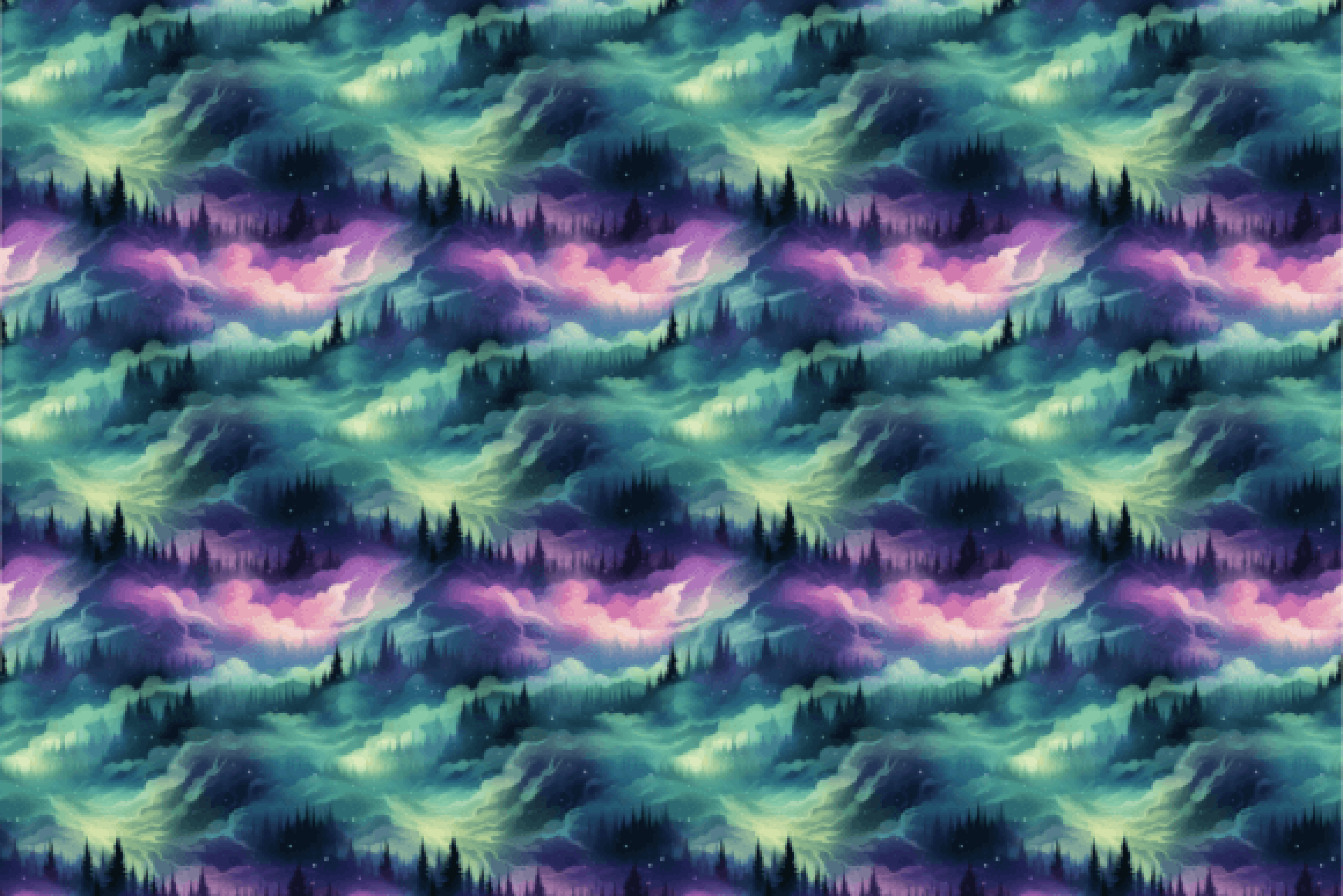 Seamless Northern Lights Patterns Collection