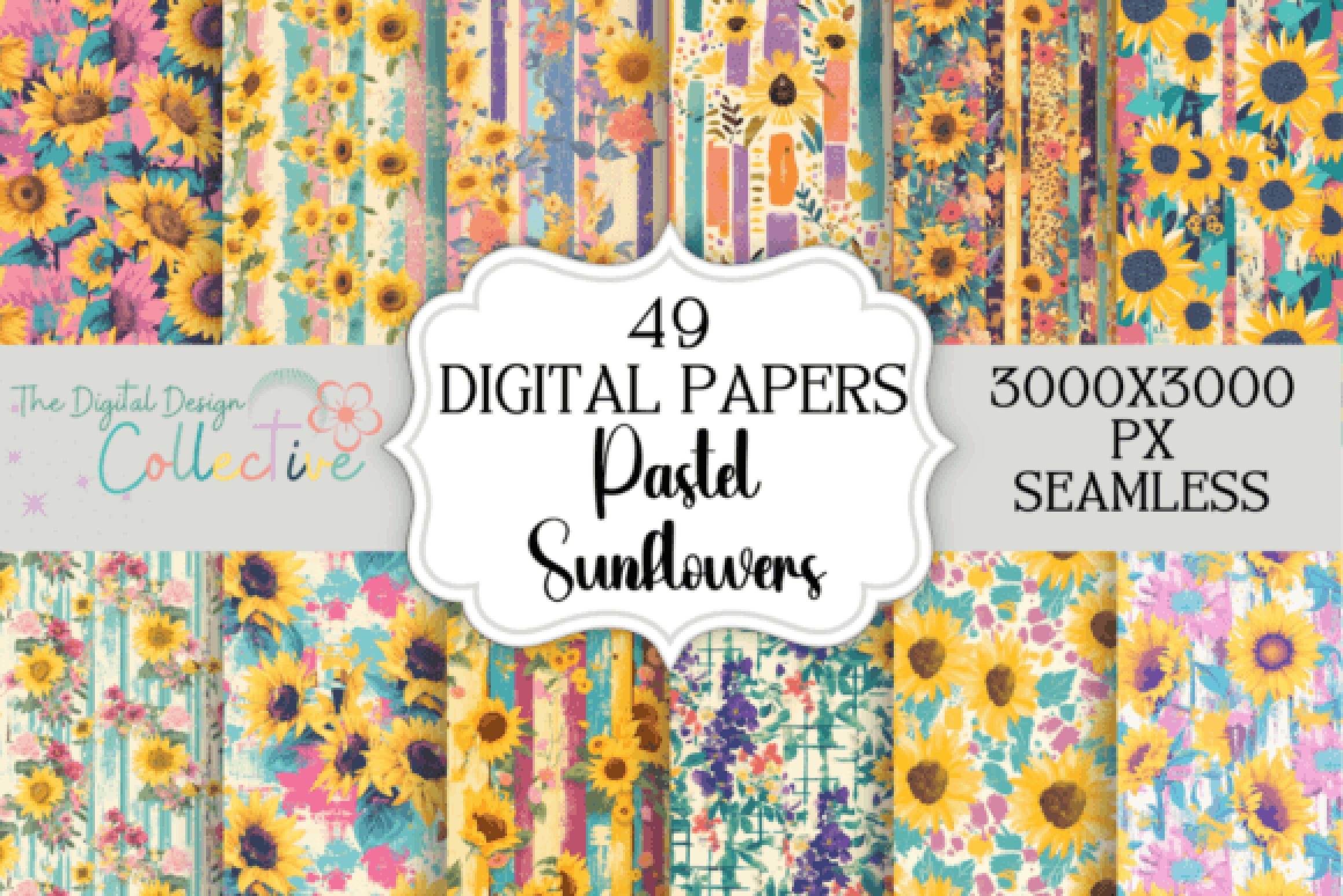 Charming Pastel Sunflower Patterns