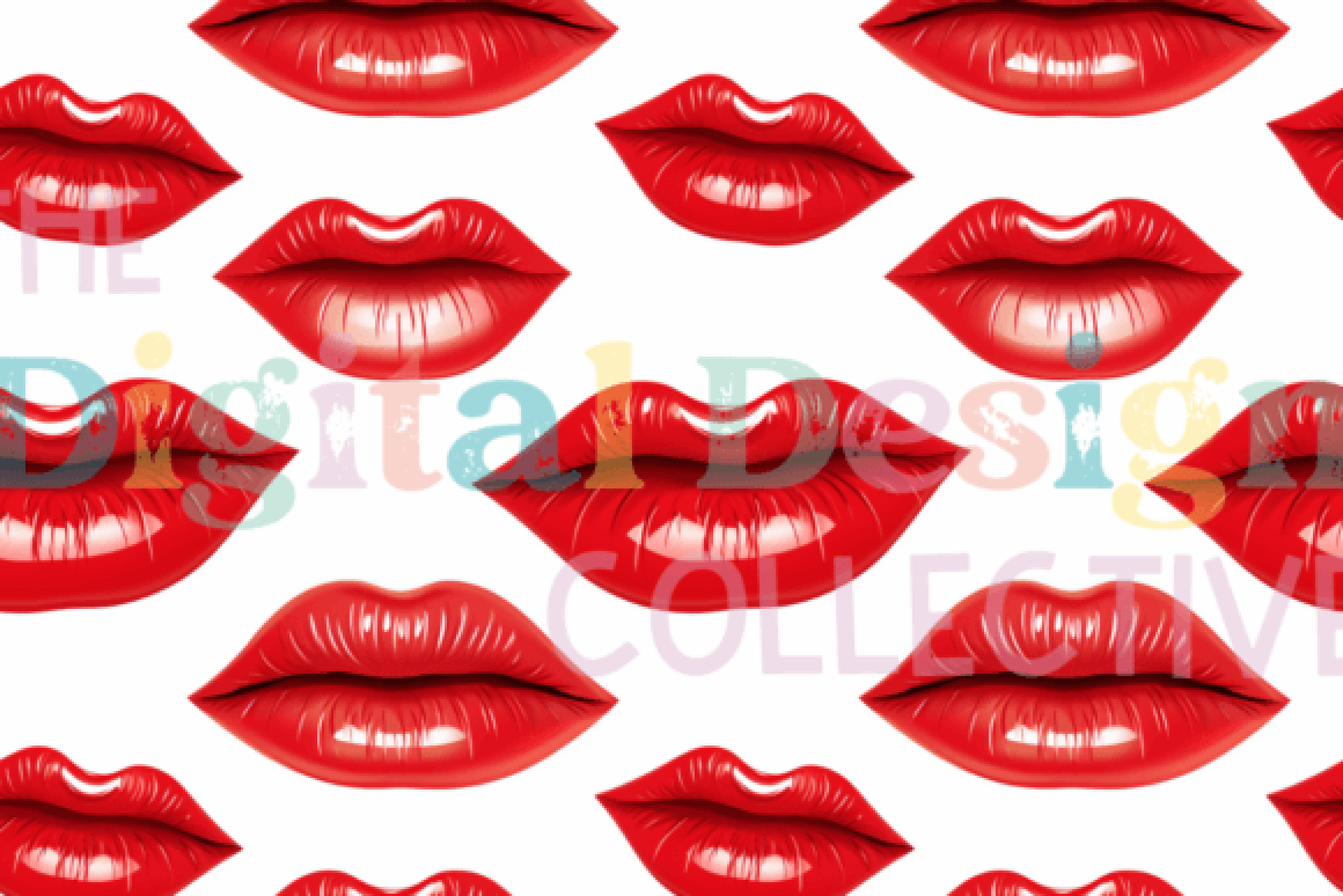 Seamless Lipstick Kiss Digital Paper