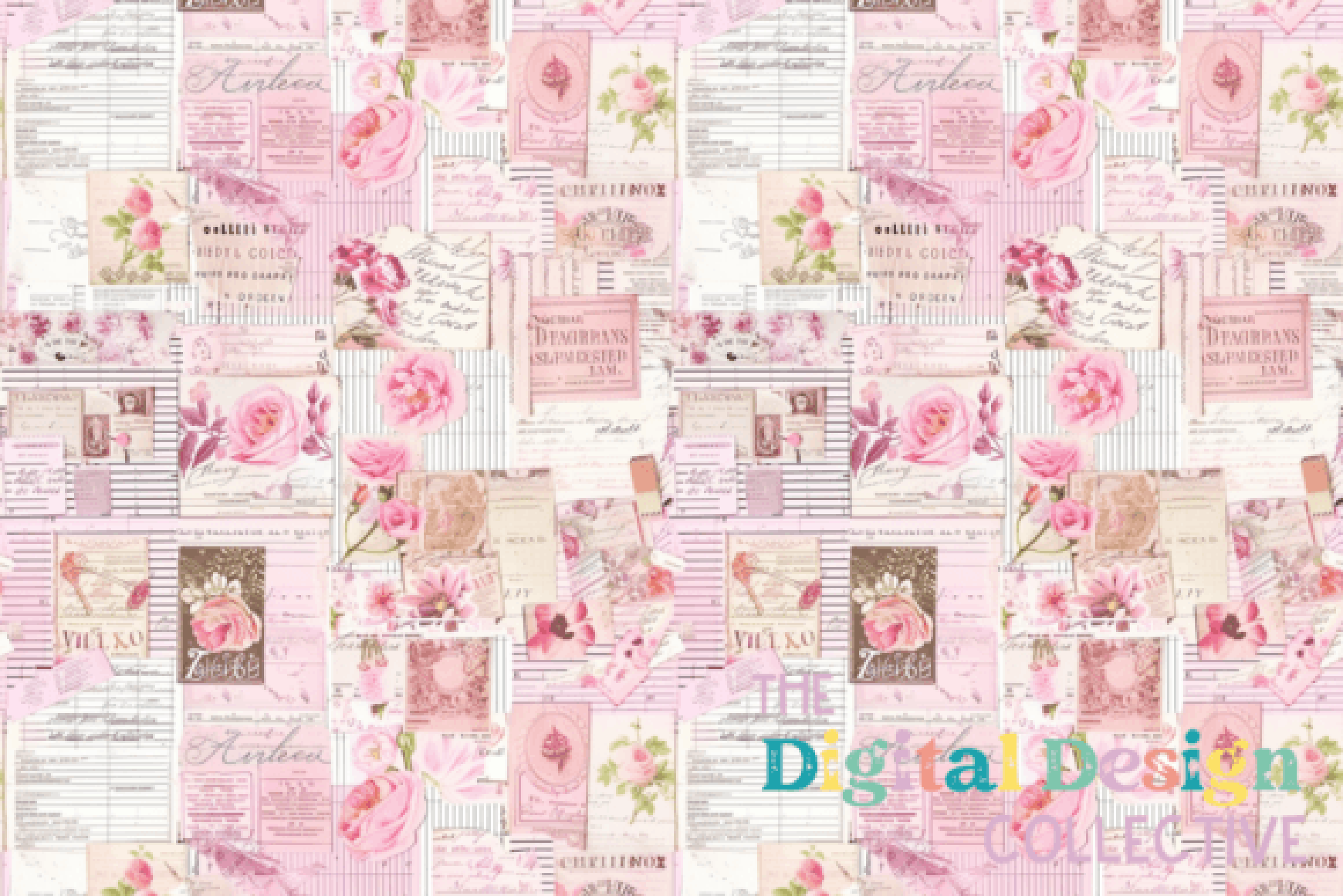 Seamless Pink Shabby Chic Digital Paper