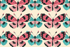 Seamless Pink & Teal Butterfly Patterns Digital Paper - CraftNest - Digital Crafting and Art