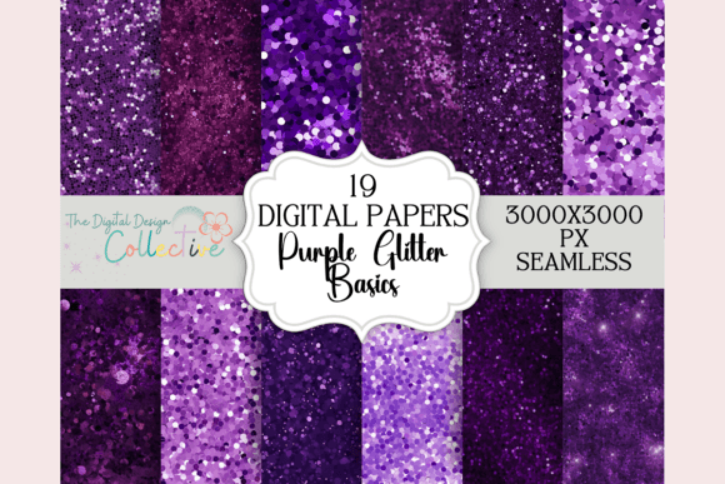 Seamless Purple Glitter Digital Paper