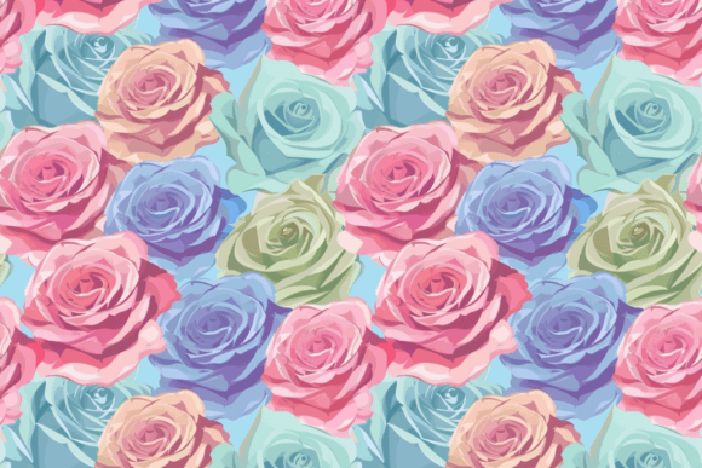 Elegant Roses Pattern Digital Paper