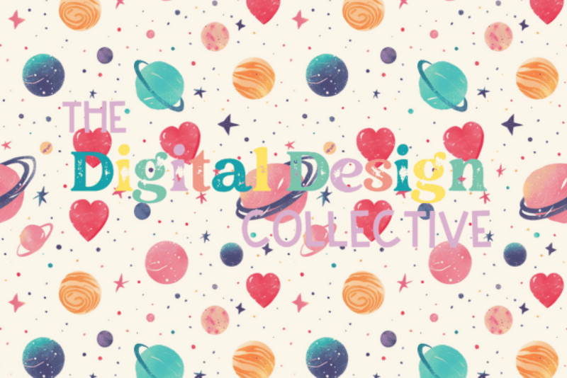 Seamless Sweet Space Design Collection - CraftNest - Digital Crafting and Art