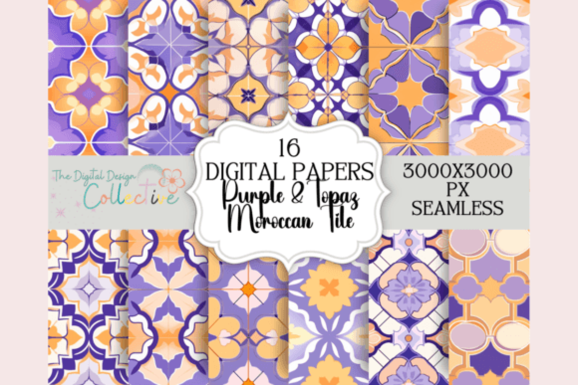 Seamless Topaz Purple Moroccan Tile Design