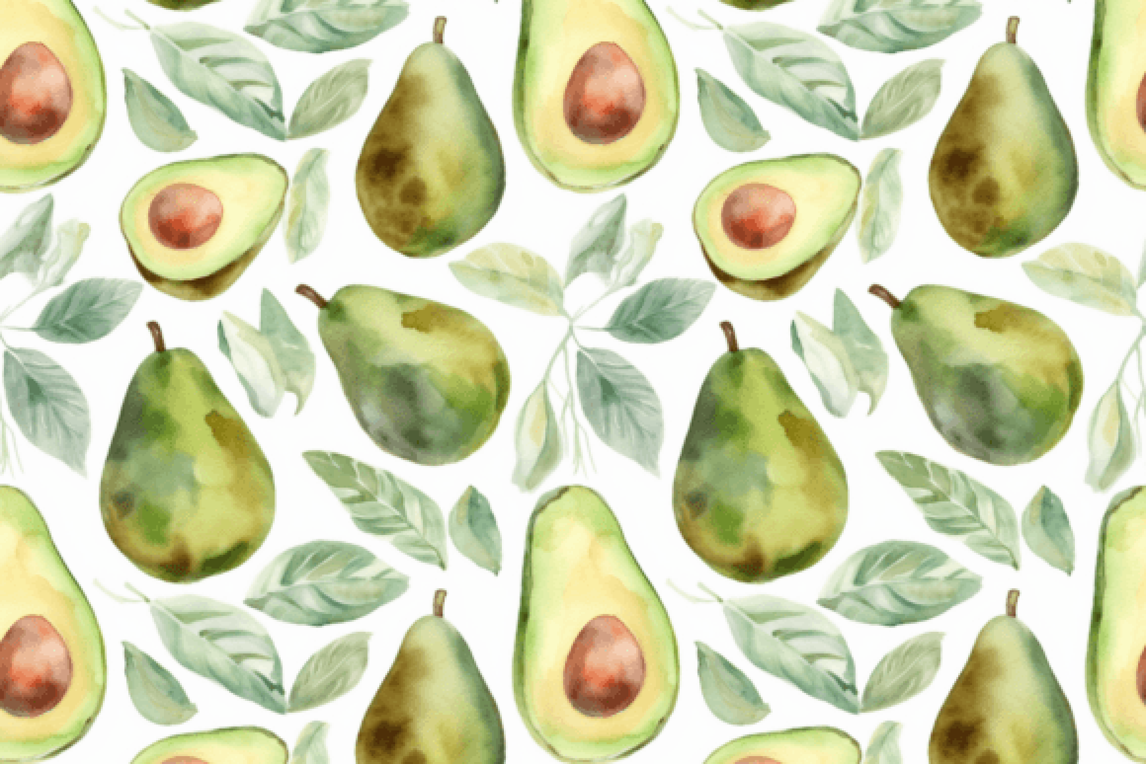 Seamless Avocado Patterns