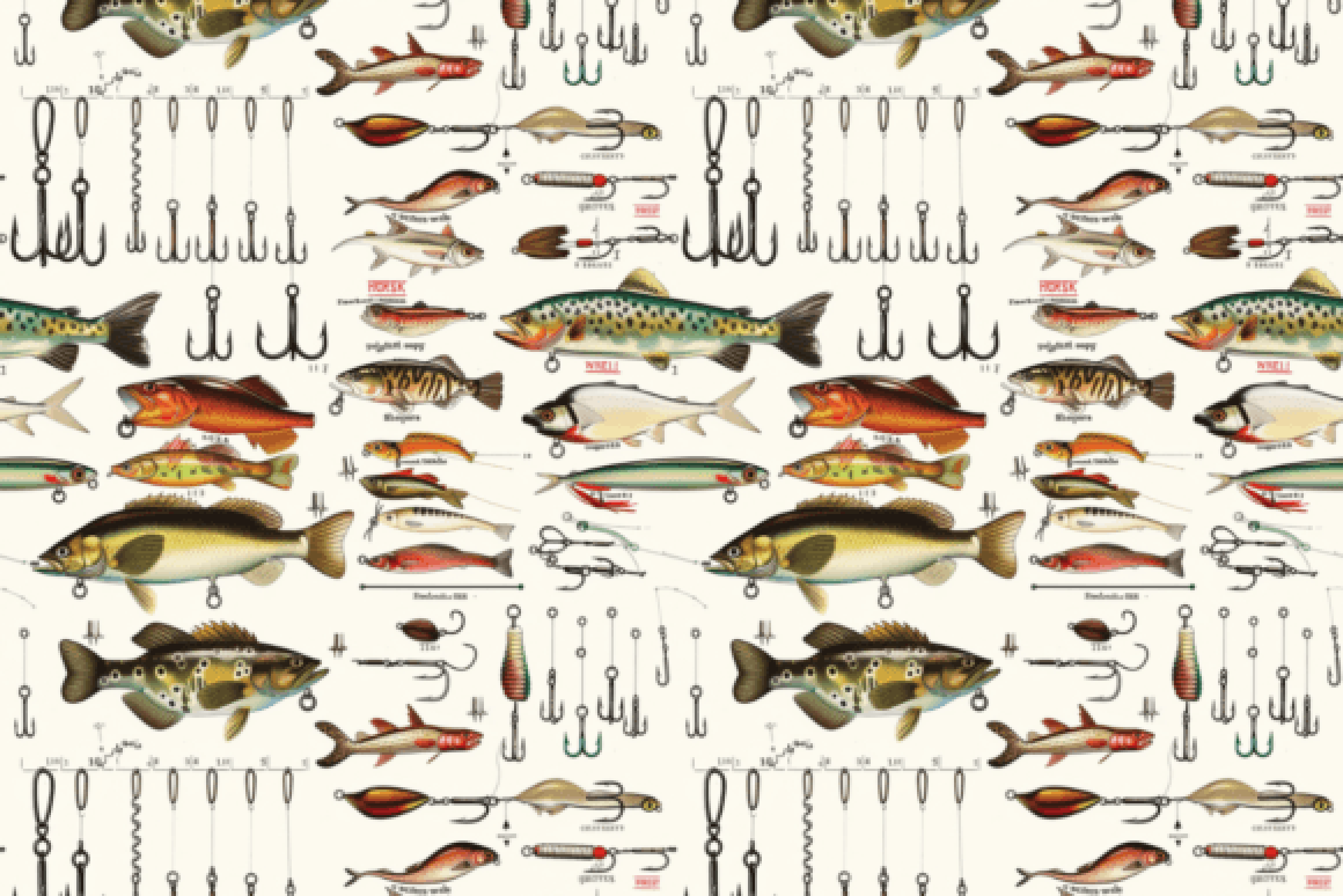 Seamless Fishing Lure Digital Paper