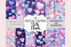 Seamless Y2K Neon Hearts Patterns Collection