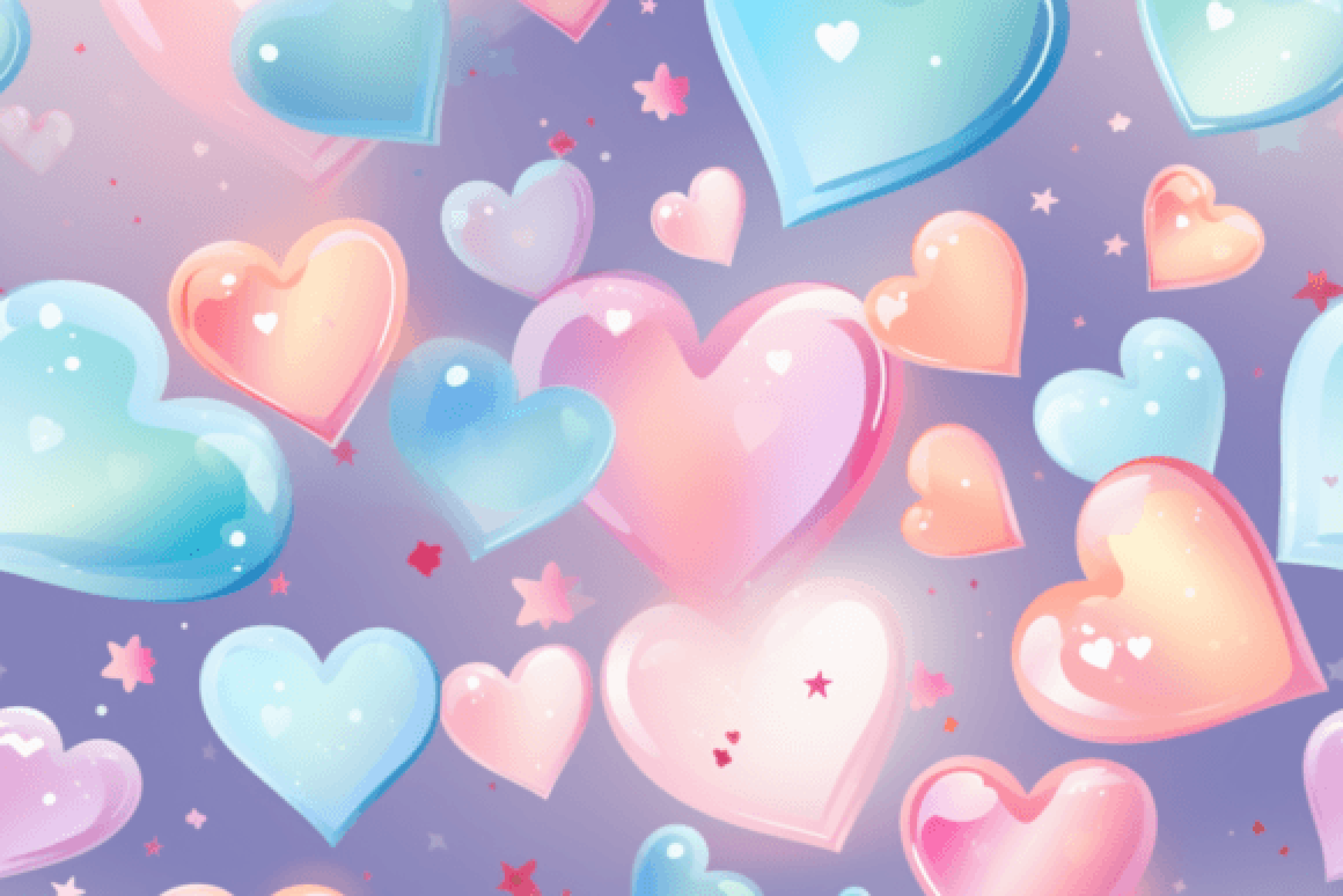 Seamless Y2K Neon Hearts Patterns Collection