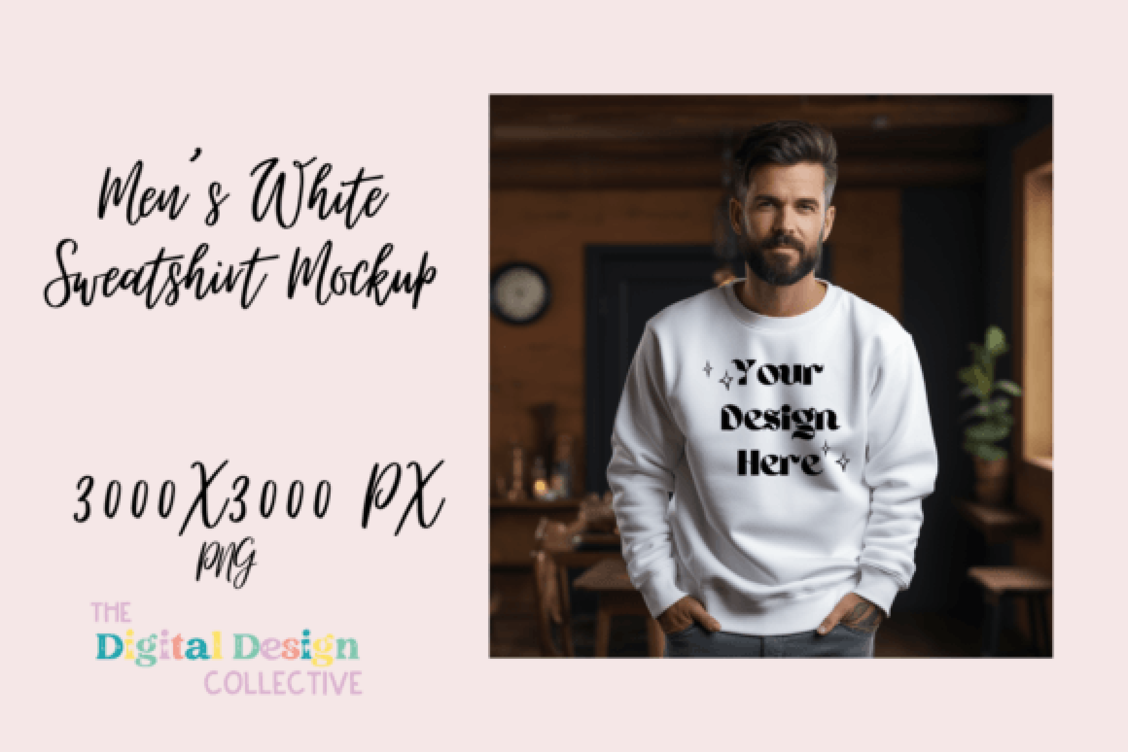 Men's White Sweatshirt Mockup