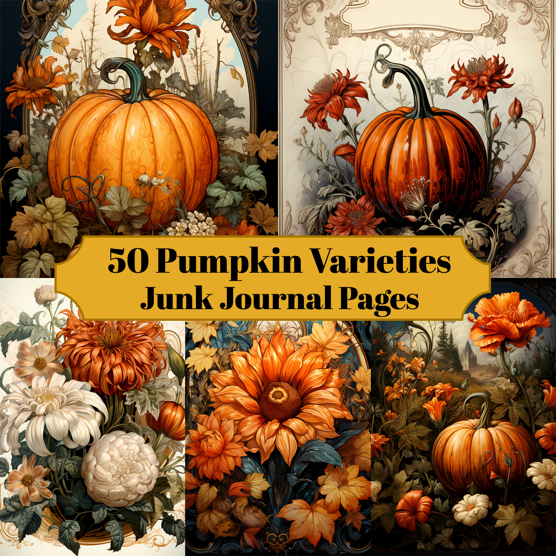 Pumpkin Varieties Junk Journal Pages - CraftNest