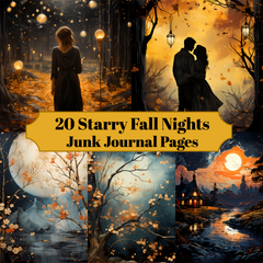 Starry Fall Nights Junk Journal Pages - CraftNest