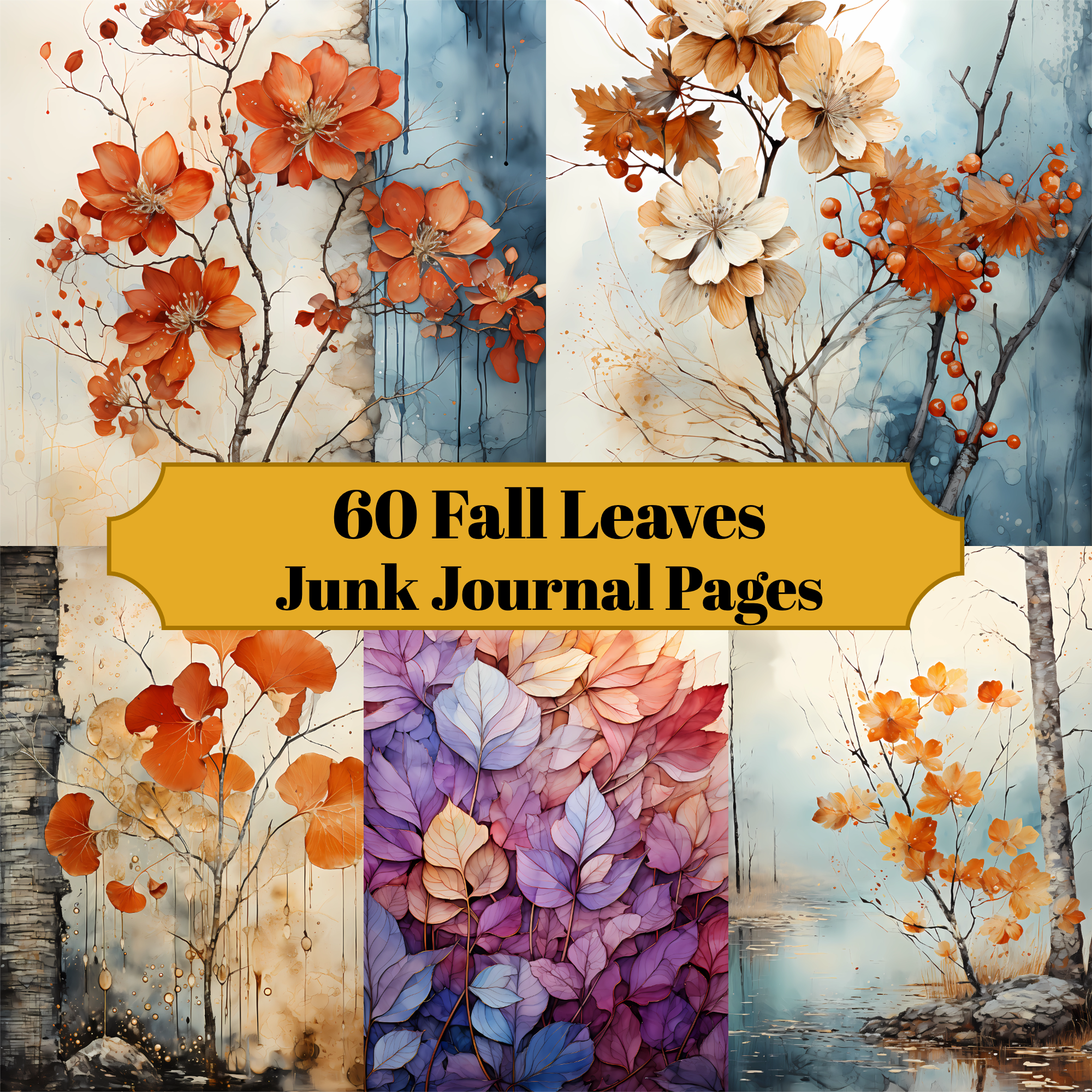 Fall Leaves Collection Junk Journal Pages - CraftNest