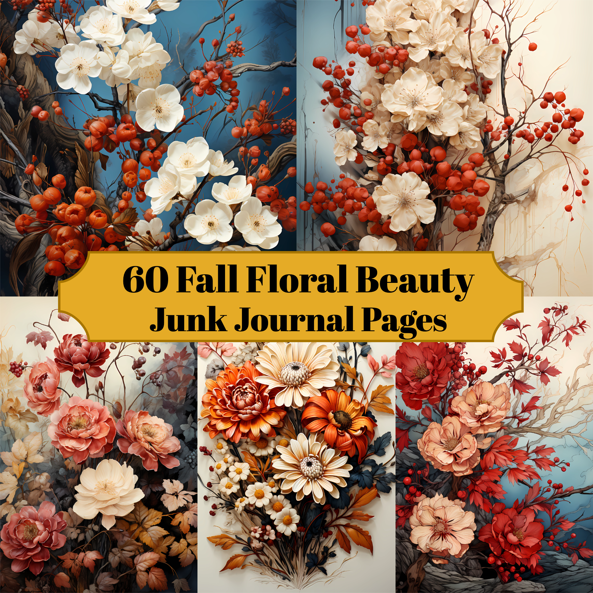 Fall Floral Beauty Junk Journal Pages - CraftNest