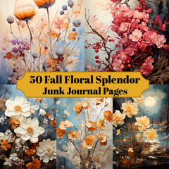 Fall Floral Splendor Junk Journal Pages - CraftNest