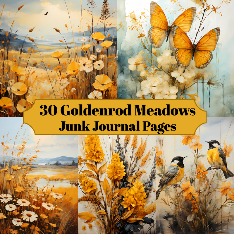 Goldenrod Meadows Junk Journal Pages - CraftNest