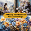 Pansy -Palette im Herbst -Junk -Journal -Seiten