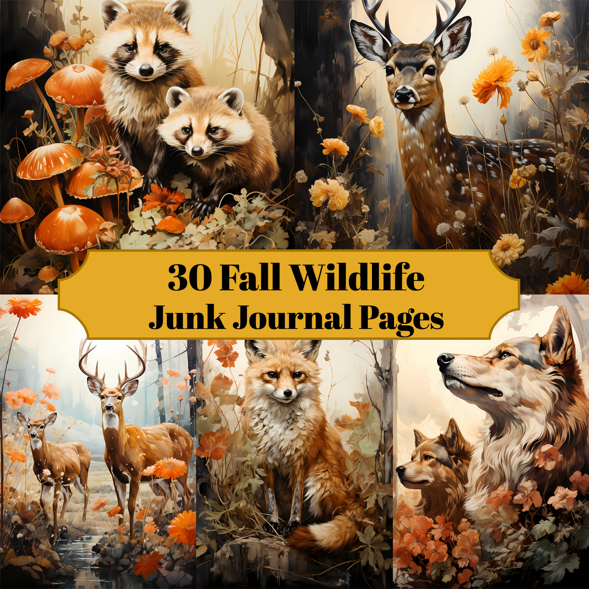 Fall Wildlife Junk Journal Pages - CraftNest