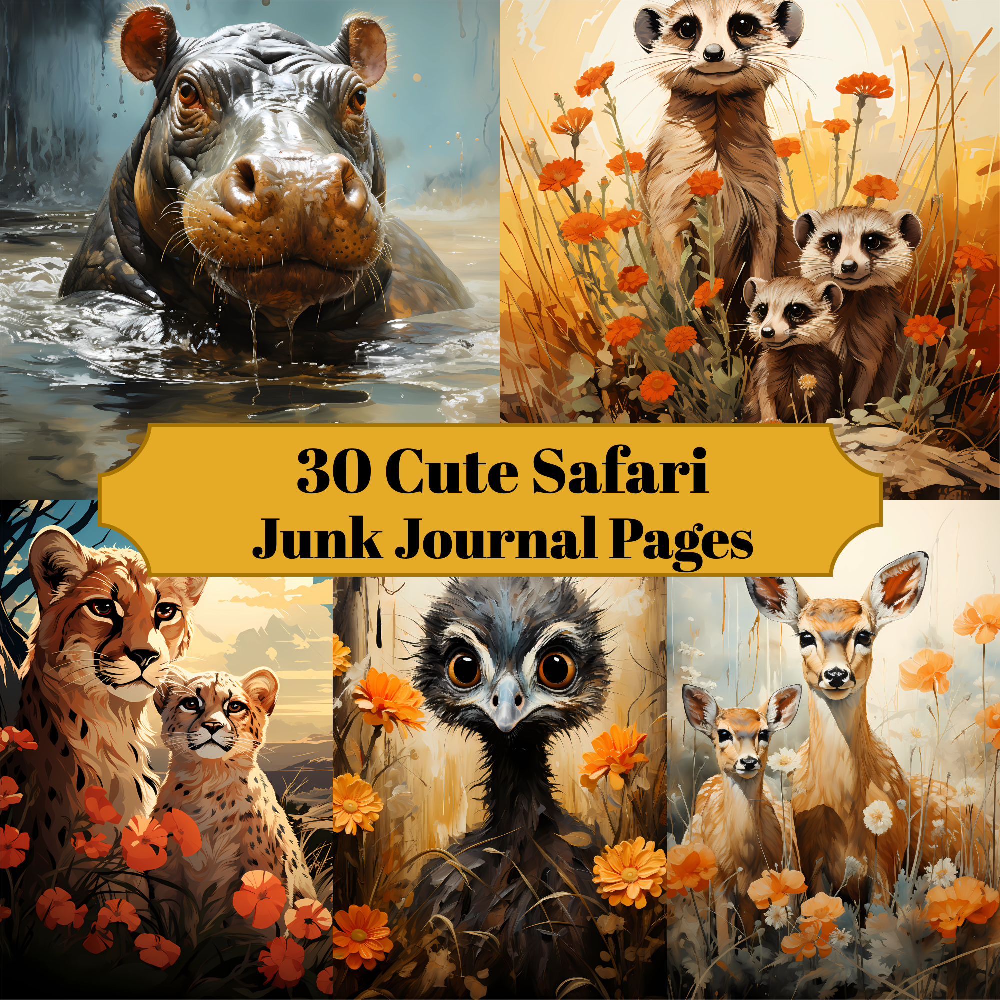 Cute Safari Junk Journal Pages - CraftNest