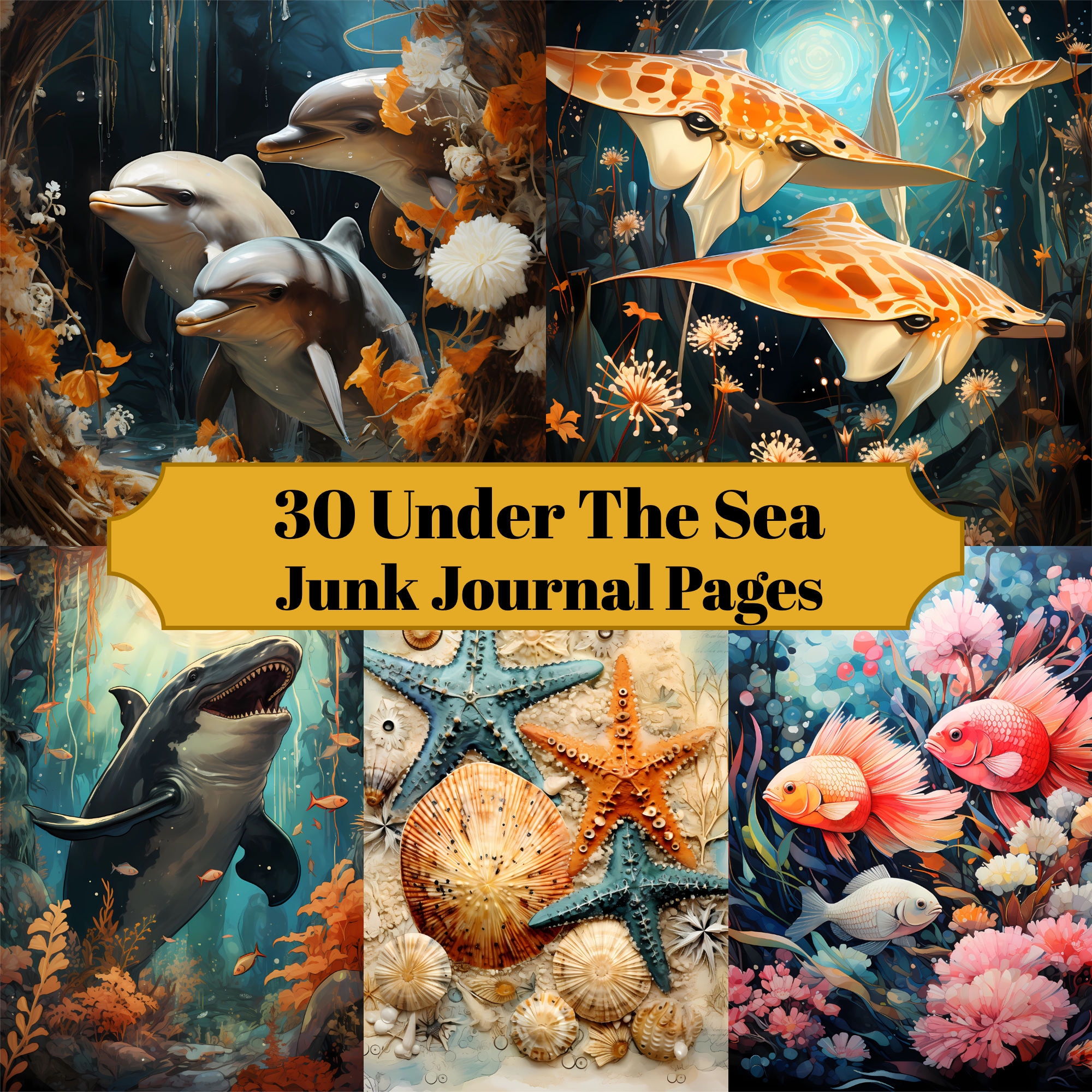 Cute Under the Sea Junk Journal Pages - CraftNest