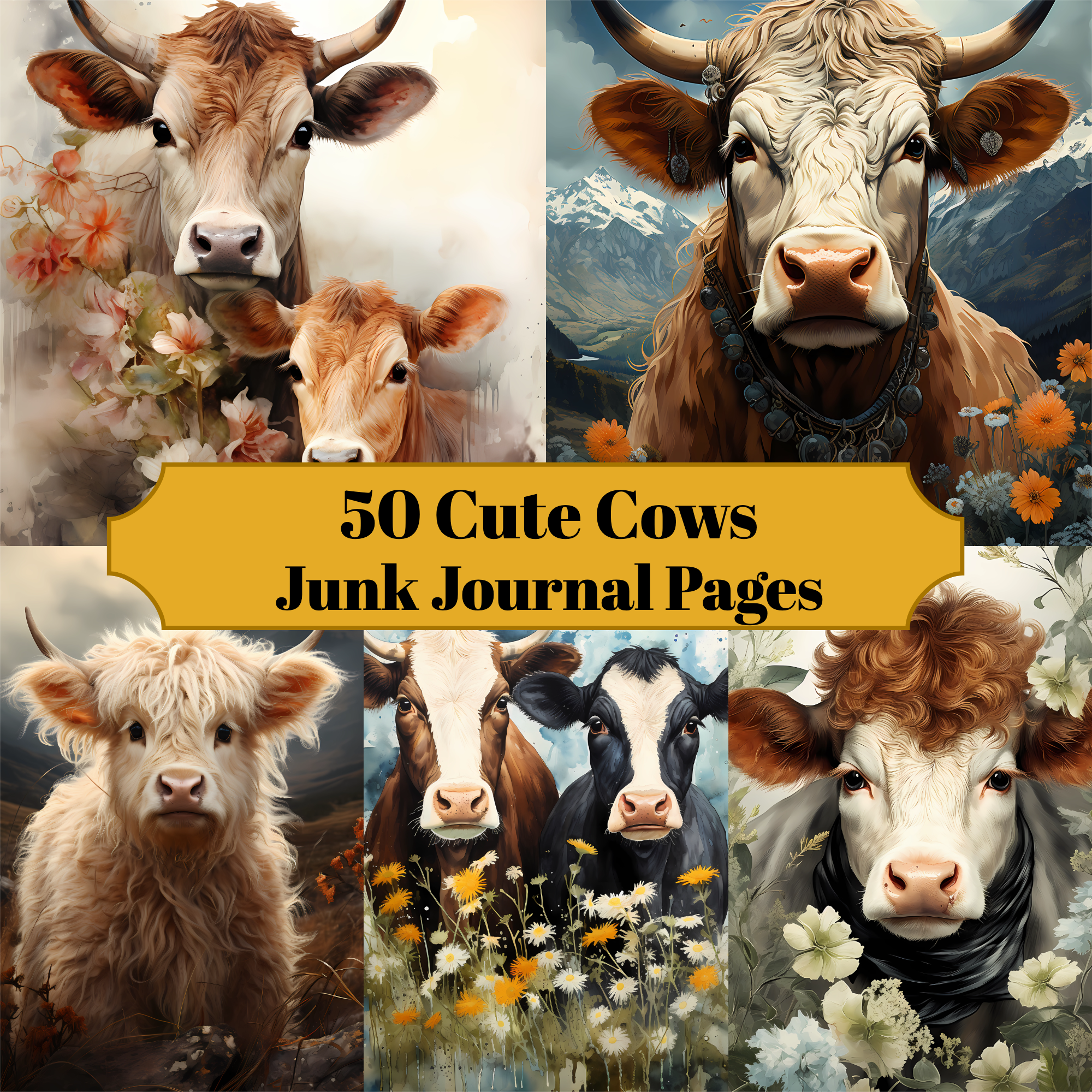 Cute Cows Junk Journal Pages - CraftNest