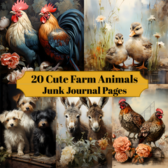 Cute Farm Animals Junk Journal Pages - CraftNest