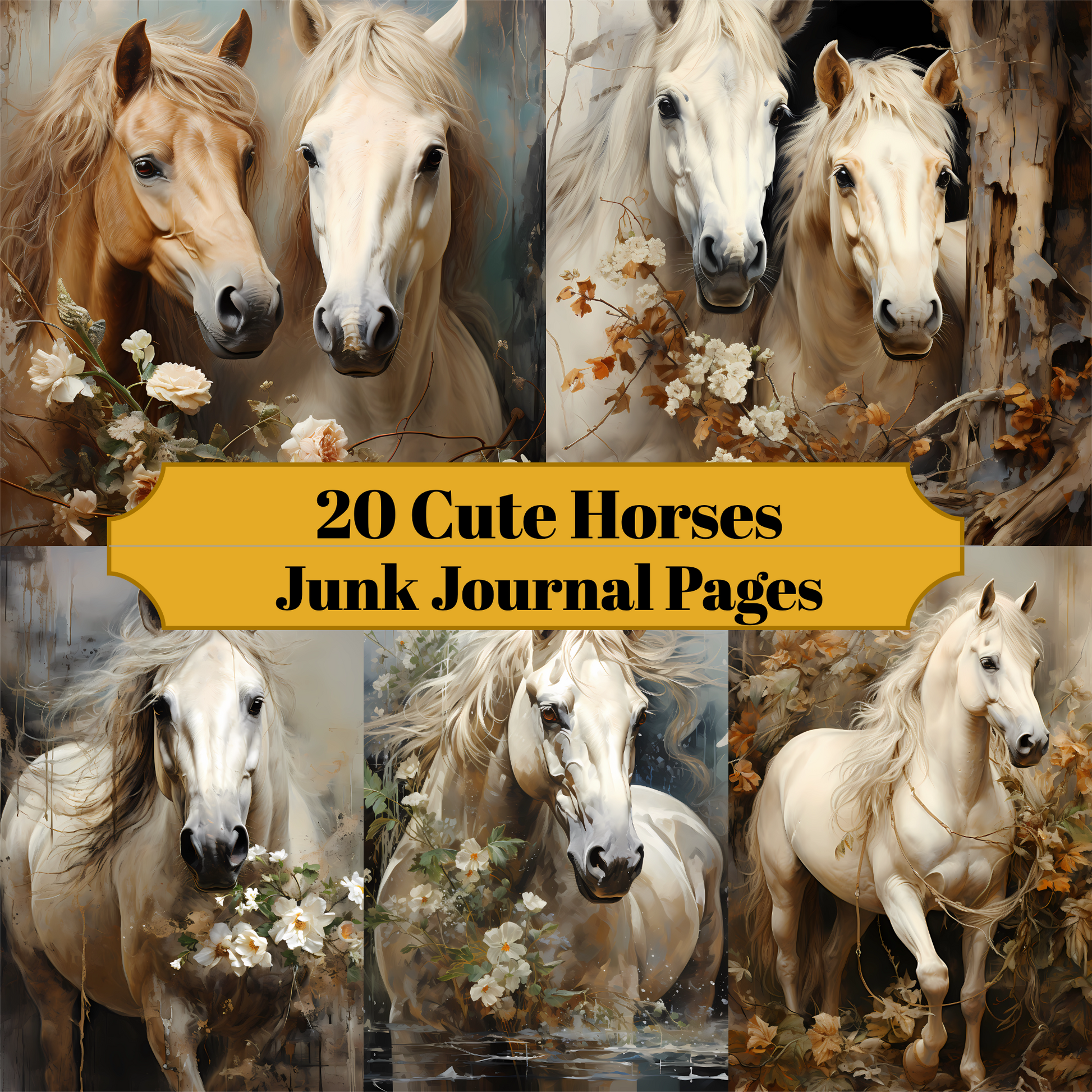 Cute Horses Junk Journal Pages - CraftNest