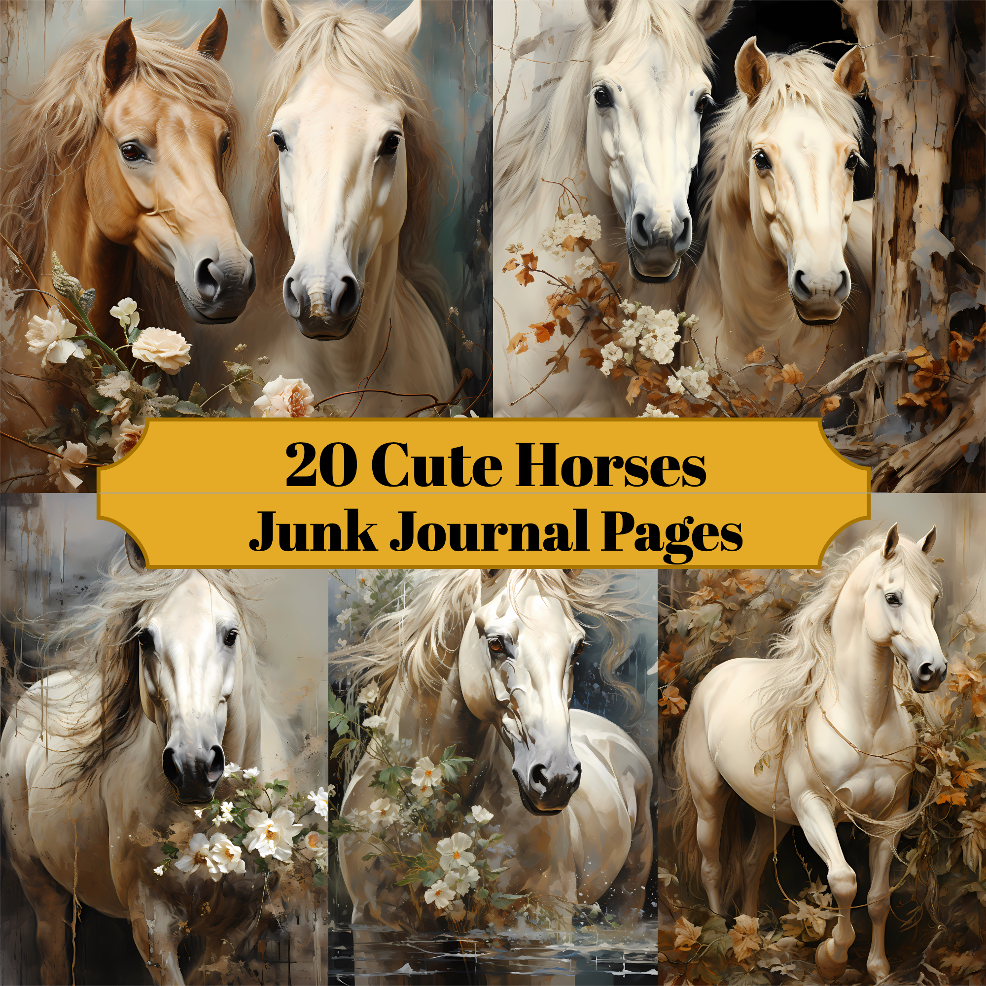 Cute Horses Junk Journal Pages - CraftNest