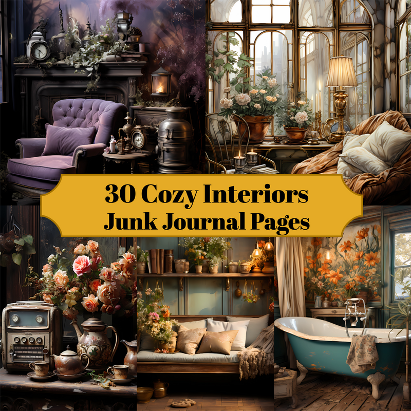 Cozy Interiors Junk Journal Pages - CraftNest