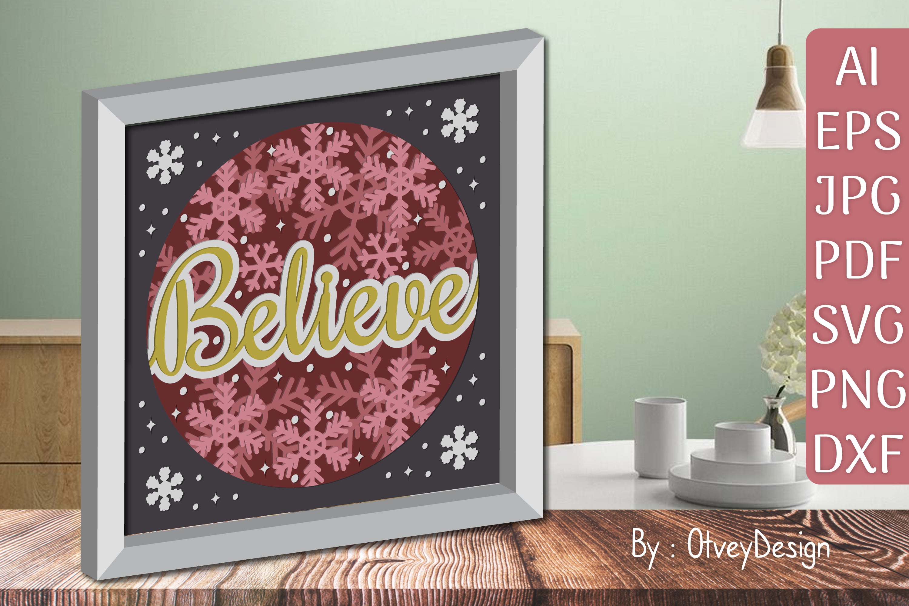 Shadow Box Merry Christmas Layered Papercut SVG Bundle