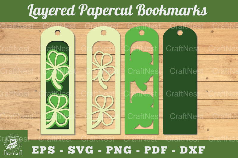 Shamrock Irish Flowers Bookmark Clipart Bundle - CraftNest - Digital Crafting and Art