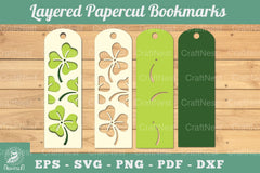 Shamrock Layered Papercut Bookmark Clipart Bundle - CraftNest - Digital Crafting and Art