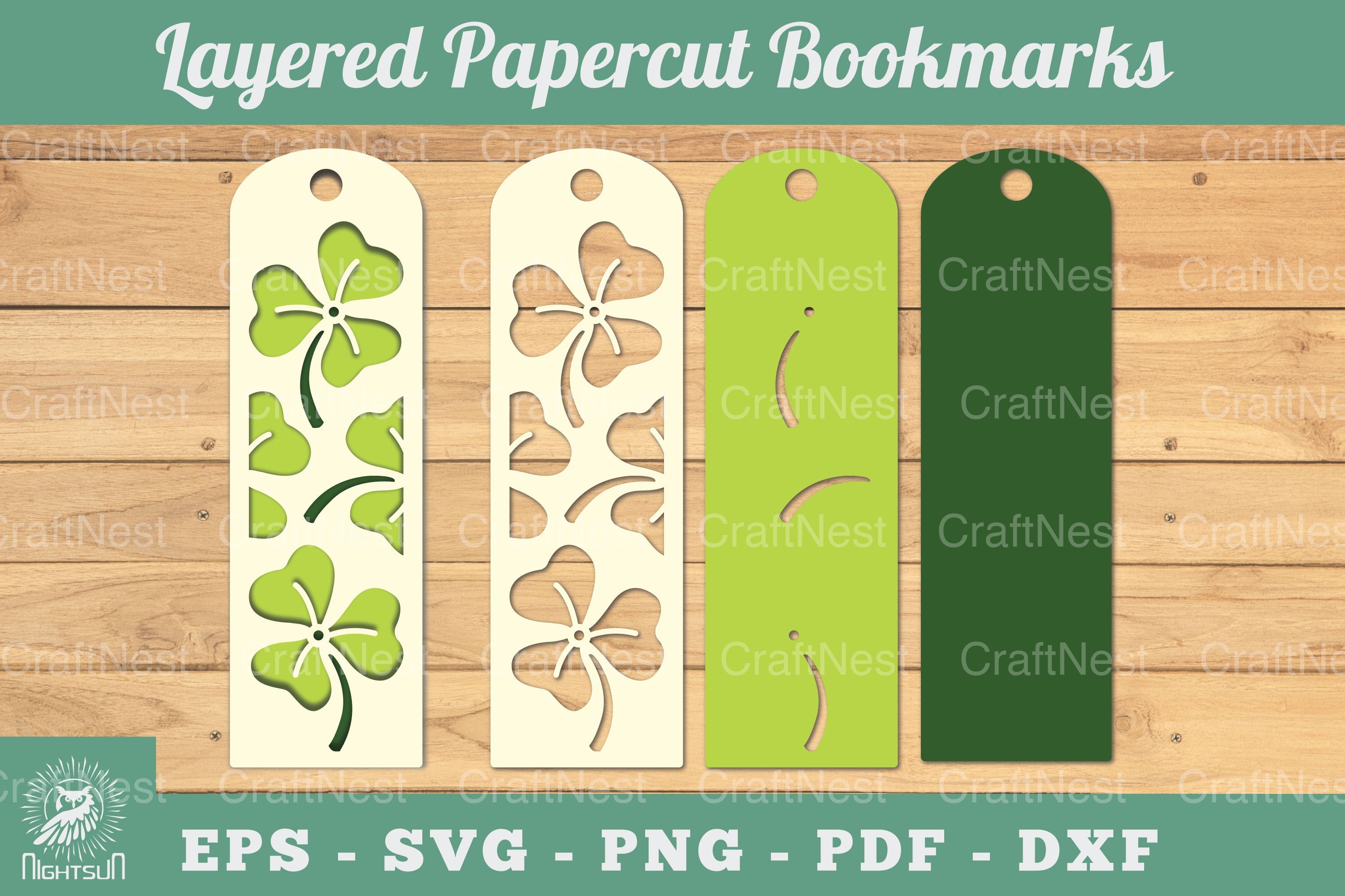 Shamrock Layered Papercut Bookmark Clipart Bundle - CraftNest - Digital Crafting and Art
